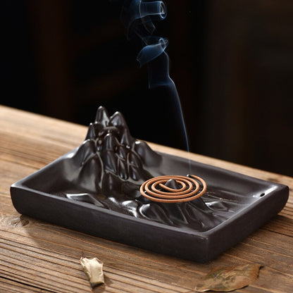 Retro ryggflöde rökelse brännare kreativ keramik linje zen rökelse brännare hem tehus dekorerat