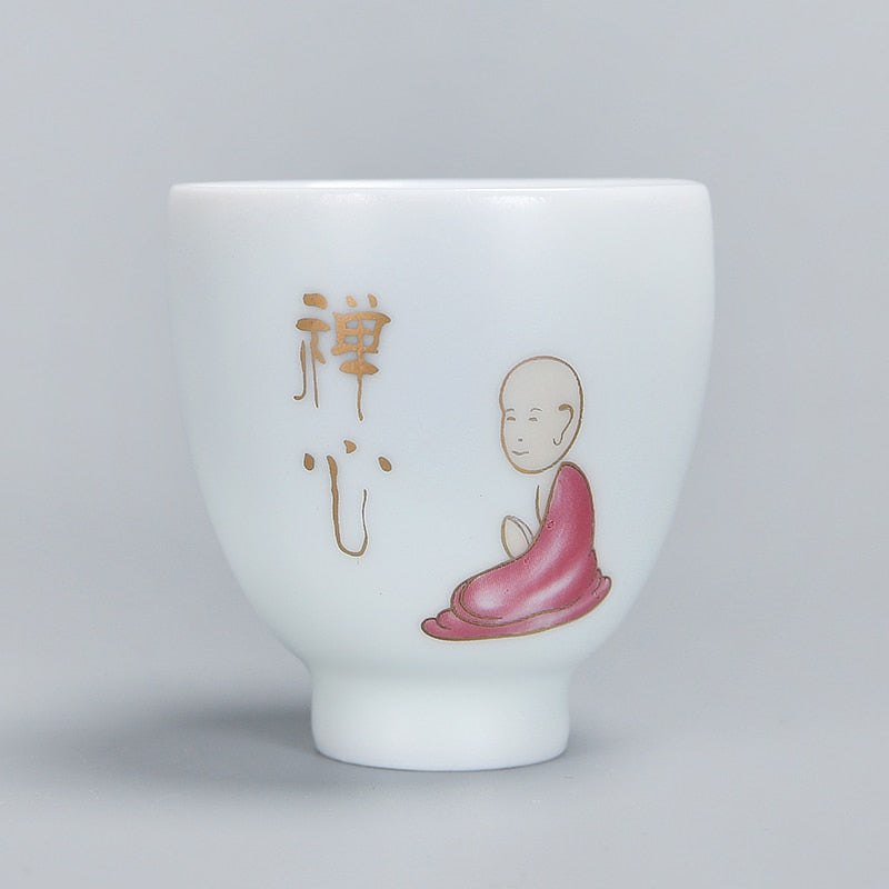 1 stk te kopper pu er teverktøy Kungfu Tea Cup gave Drikke Tea Tool Ceramic White Jade Porcelain