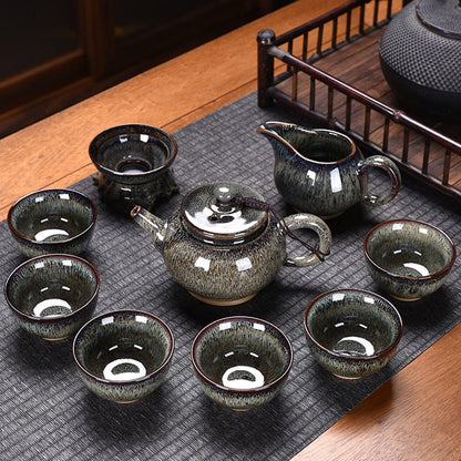 Conjunto de chá chinês em cerâmica Tule de bule gaiwan Cerimônia de luxo Kung Fu Teaware Conjuntos de drinques de cozinha Tazas de Te