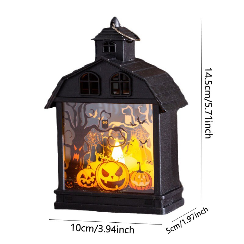 Halloween LED LED Lampu Teror Labu Lantern Witch Skull untuk Halloween Home Party Decoration Prop