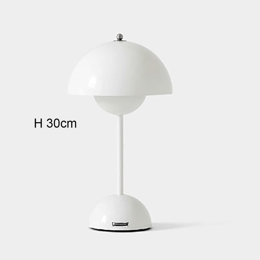 Mushroom blomsterknap genopladelig LED -bordlamper Desk lys til soveværelse spisestue Touch Night Light Simple Modern Hoom Decoration