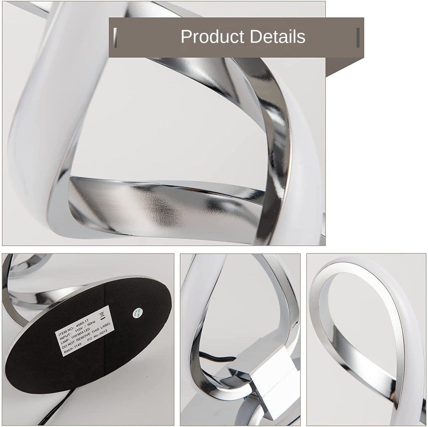 Moderní stříbrná LED stolní lampa luxusní nastavitelná jabrce ložnice Světlo Studie domácí dekorace plochy lehké nožení