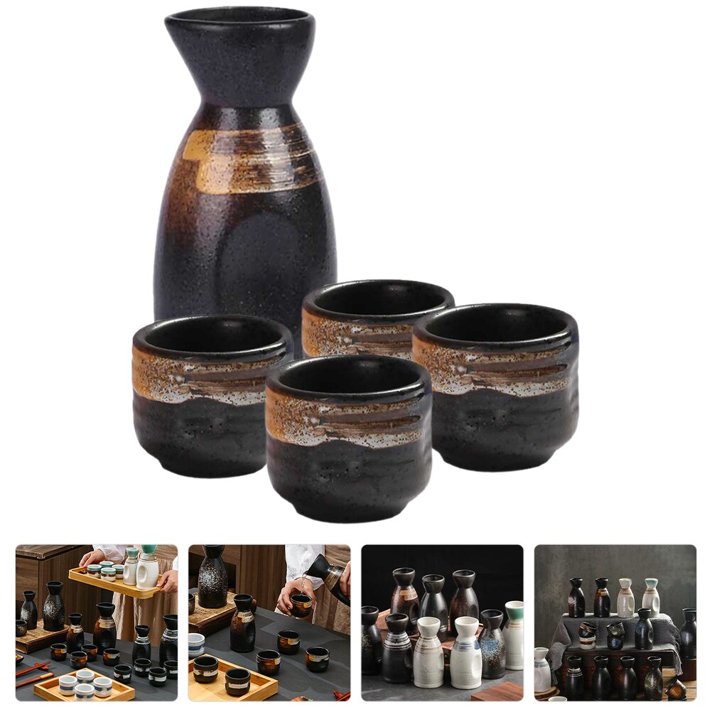 SAKE Conjunto de xícaras japonesas garrafa de chá de chá de chá de porcelana de porcelana copo de copo de copo de copo de arroz tiro de saki acessórios de cerâmica