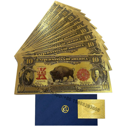 10st/parti USA 100 dollar guld folied plattsic sedna