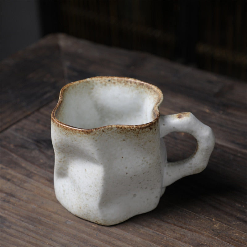 Cawan kopi seramik yang berpintal cawan niche cawan teh berbentuk khas berwarna-warni tembikar kreatif cawan kopi cawan kopi