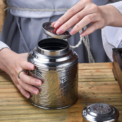 Rustfrit stål te caddy te emballage jernboks husholdning bærbar mini metal teboks lille forseglet te dåse madbeholder
