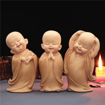 Roztomilé malé mnich status Figurky náboženství buddha pryskyřice řemesla stůl miniatury ozdoby Příslušenství domácí výzdoba dekorace auta
