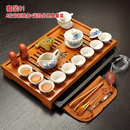 Chinese Tea Set with Tray Gaiwan Infusers Teapot Kit Chinese Luxury Kung Fu Tea Cup Set Complete Gift Kitchen Te Teapot Teaware