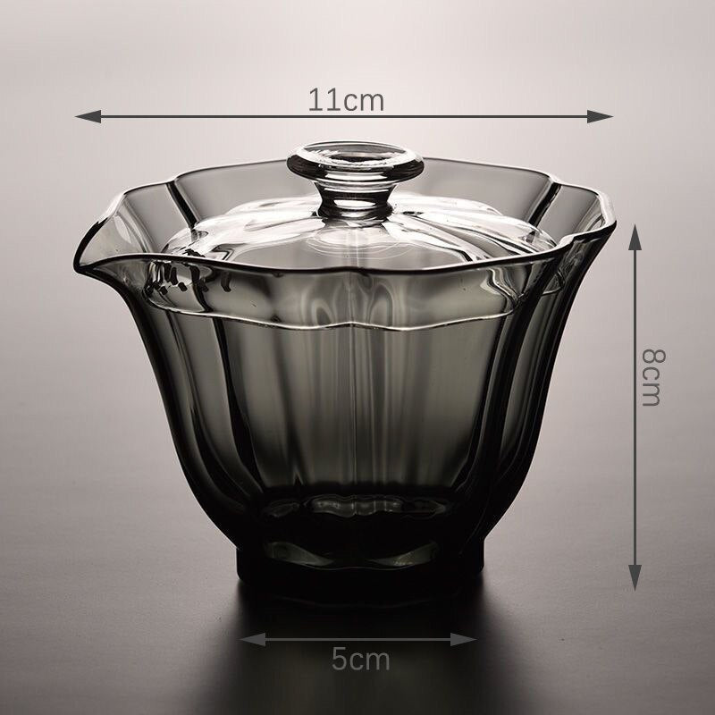 High End Baicai Glass Gaiwan Tea Cup with Filter Scald Proof Tea Cup Hand Holding Teapot High Quality Chinese Kung Fu Tea Set