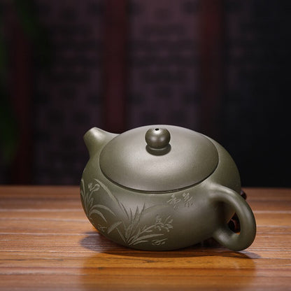 Handbemaltes Orchideenmuster Teeservice Wasserkocher Yixing handgemachte lila Ton Teekanne Teezeremonie Xishi Teekanne Teezeremonie Geschenke