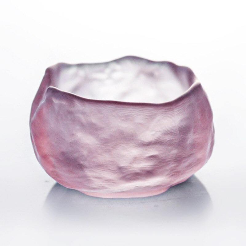 rosafarbene Tassen mit handgefertigtem Glas, erste Schneemeistertasse im japanischen Stil, rosafarbene Teetassen, Kung-Fu-Tassen 