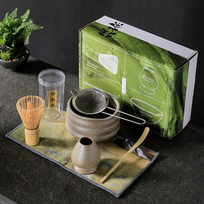 4-7pcs/set el yapımı ev kolay temiz matcha çay seti alet standı kit kase çırpma kepçe hediye töreni geleneksel Japon aksaklık