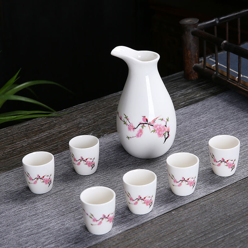 Set di vino liquore creativo in ceramica in stile giapponese, piccola tazza  di vino per uso domestico, distributore di vino, brocca di vino, tazza di  sake, prugna di vino di frutta 