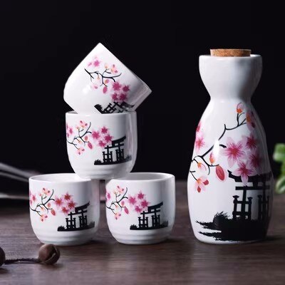 Japanilainen sake -potti -hedelmäviini -muki sake kuppi kotitalous Baijiu -viinimuki keraaminen sake -viinisarja