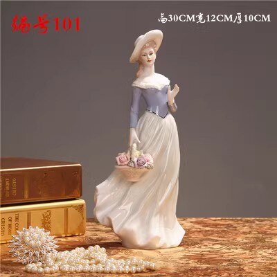 Ceramic Ballet Girl Statue Figurines Fairy Garden Skirt Modern Beauty Sculpture Wedding Decoration Interior Home Decor