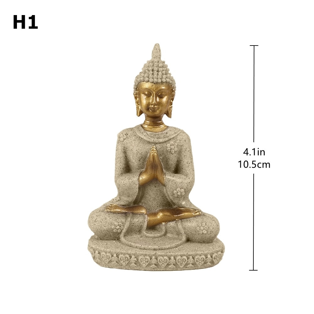 28 Gaya Miniatur Buddha Patung Alam Batu Pasir Fengshui Thailand Patung Buddha Hindu Hindu Figurine Ornamen Dekorasi Rumah 15