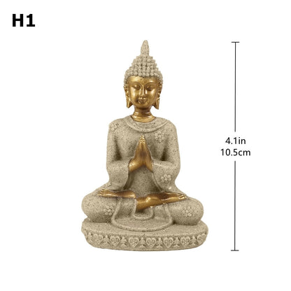 28 Styl Miniature Buddha Socha přírodní pískovec fengshui Thajsko Buddha sochařská hinduistická figurka Dekorativní ornament 15