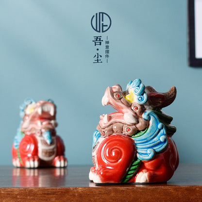 Keramická Čína zakázáno město styl Lucky Paixiu Town House House Dekorace Roztomilý vstup do dárku pro zvířata Office Dekorace