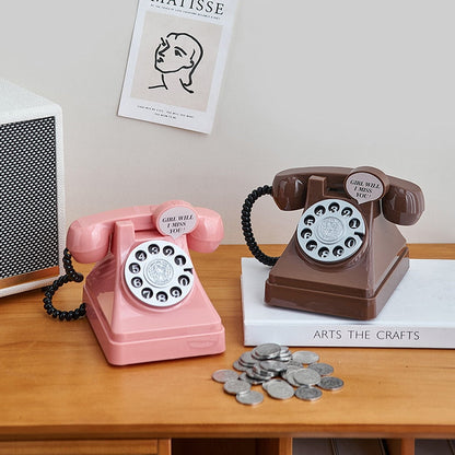 Dekorative Figuren, Vintage-Telefon, Spardosen, klassisches Büro-Schreibtisch-Zubehör, kreative Sparschwein-Geburtstagsgeschenke 