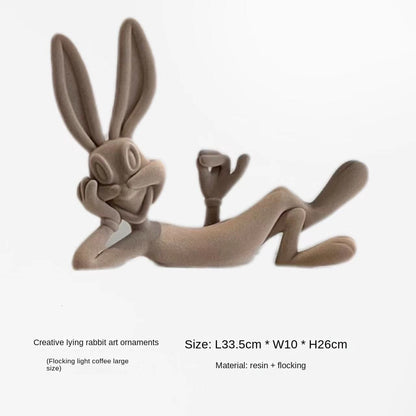 Moderne, minimalistische Cartoon-Bugs-Bunny-Harz-Kunsthandwerksornamente, Veranda, Wohnzimmer, TV-Schrank, Schlafzimmer, Desktop-Heimdekorationen 