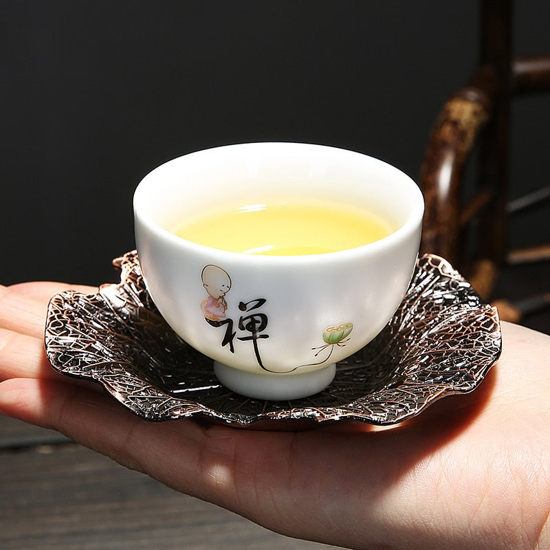 1 قطعة أكواب الشاي بو إيه أدوات الشاي الكونغفو فنجان شاي هدية شرب الشاي أداة السيراميك الأبيض اليشم الخزف