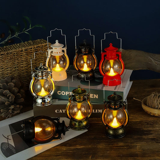 Natal lanternas de cavalo pequenas lanternas de cavalo luminárias de querosene lâmpadas decoração 2023 Navidad atmosfera cena decoração de suprimentos de natal