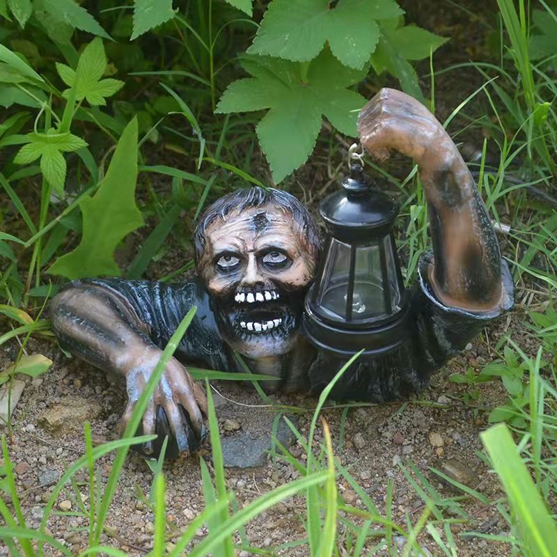 Lanterne de Zombie d'halloween en résine, décoration artisanale, ornements de jardin, Sculpture d'horreur, nouvelle collection 