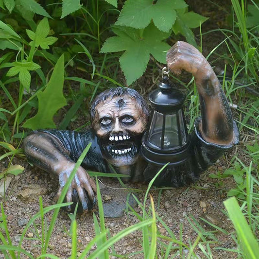 Neue Halloween Zombie Laterne Harz Handwerk Dekoration Garten Ornamente Horror Skulptur 