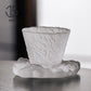 Glasur-Teetasse und Untertasse im japanischen Stil, Glas-Teetasse, Kung-Fu-kreativer Kristall-Kaffeebecher, Espressotassen, Luxus-Sake-Cup-Geschenk 