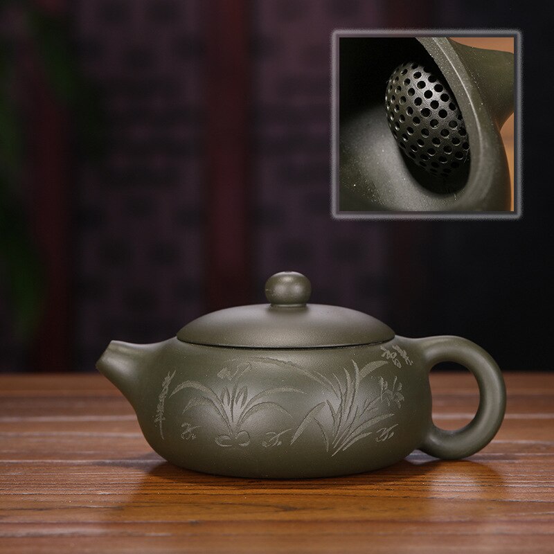 Service à thé à motif d'orchidée peint à la main, bouilloire Yixing, théière en argile violette faite à la main, théière Xishi, cadeaux de cérémonie du thé
