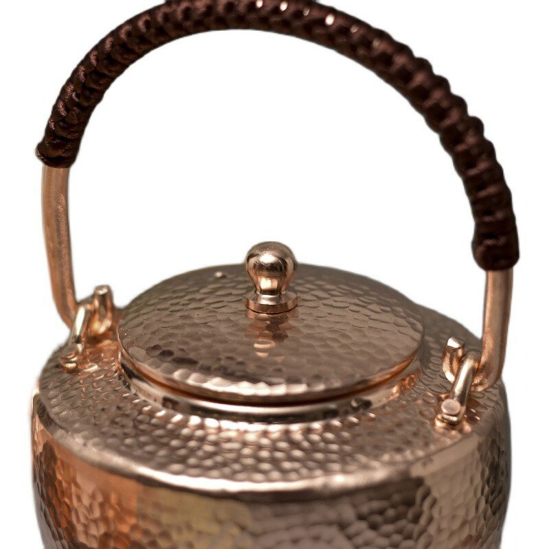 Kinesisk tekande te pot sæt traditionel overfladehåndmalet tekande håndlavet varmt vand kedel kobber brændende kedel kongfu te sæt