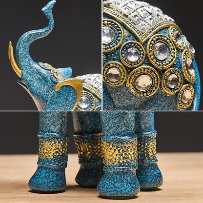 Kultainen norsu olohuoneen sisustus norsu patsas hartsiveistos afrikkalainen sisustus koti feng shui sisustus toimisto sisustus