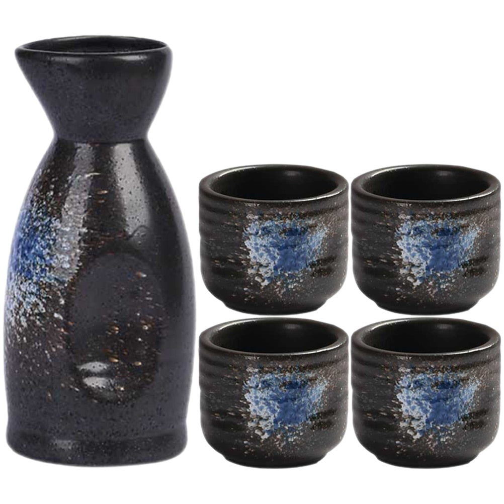 Sake Set japanilaiset kupit pullopotin teekups -teekeraamiset posliini cup -tyyliset lasit Riisipurkki ampui kuumaa saki -keramiikkavarusteita
