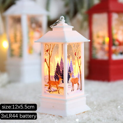 Santa Snowman Christmas Diamond Led Wind Lantern Ornament Christmas Decoration To Home 2023 Navidad Noel Nytår 2024 Kid gave