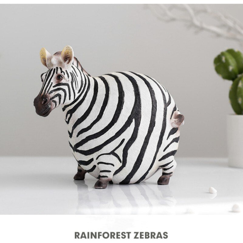 Nordic Hars Zebra Artefact Paar Gestroomde Paard Beeldjes Abstract Ornament Home Studie Decor Stukken Kinderkamer Decoratie