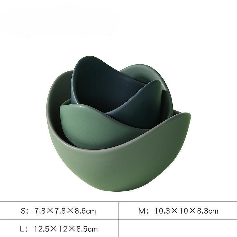Nordisk stil Novelty Decor Lotus Flower Bowls Hjemmeinnredning Keramisk håndverk Kitchen Accessories Interior Tabletop Storage Bowls Gift