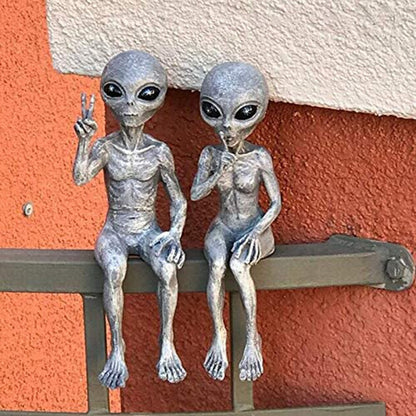 Aksesori Alien Alien Luar Baru Patung Martians Figurine Datar untuk Rumah Hiasan Luar Negeri Hiasan