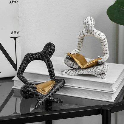 Nordisk stil abstrakt harpik Håndlaget håndverksskulptur tenker Figurestatue Hjemmeinnredning Interiørkontor Desktop Ornamenter Gave