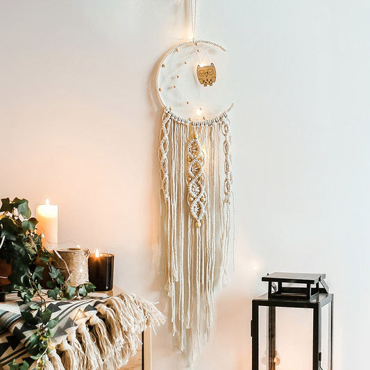 Bohemian Cotton Rope Woven Lacework Dream Catcher Home Ornament Wedding Decoration Girlfriend Gift Wind Chimes Owl Dreamcatchers