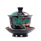 Bol à thé Jucai en céramique émaillée, Dragon vert chinois Gaiwan, service à thé Kung Fu de Style palais Vintage, cadeaux d'affaires luxueux
