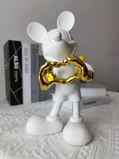 Figurine Disney Mickey Mouse 29/30cm, jouet de bienvenue pour invités, modèle en résine, amour assis, ameublement de maison, cadeau d'halloween