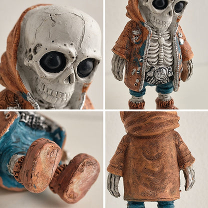 Figurines de squelette en résine Super Cool, artisanat fait à la main, crâne d'halloween, ornements horribles pour décoration de bureau à domicile, affichage de voiture 
