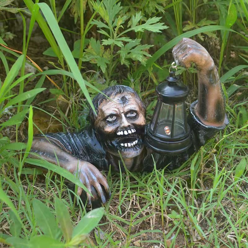 New Halloween Zombie Lantern Resin Crafts Hiasan Taman Perhiasan Seram
