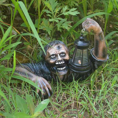 Yeni Cadılar Bayramı Zombi Fener Reçine El Sanatları Dekorasyon Bahçesi Süsleri Korku Heykel