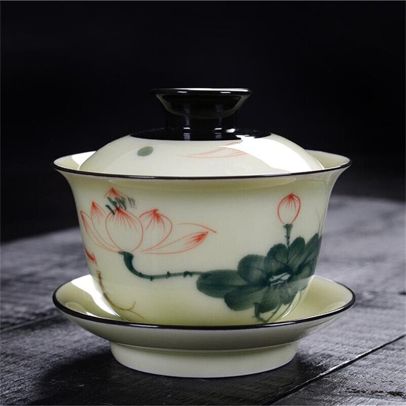150 ml kreativ kinesisk landskabsmaleri gaiwan tesæt keramisk tea