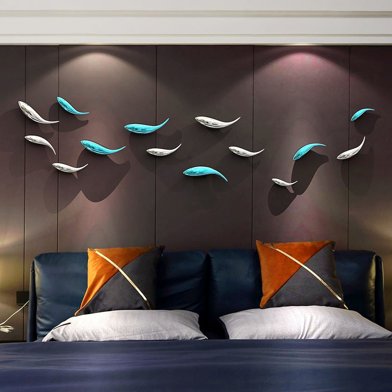 ゲストウォールデコレーションペンダントウォールデコレーションウォール創造性ベッドルームルームレイアウトレストランの壁の装飾魚