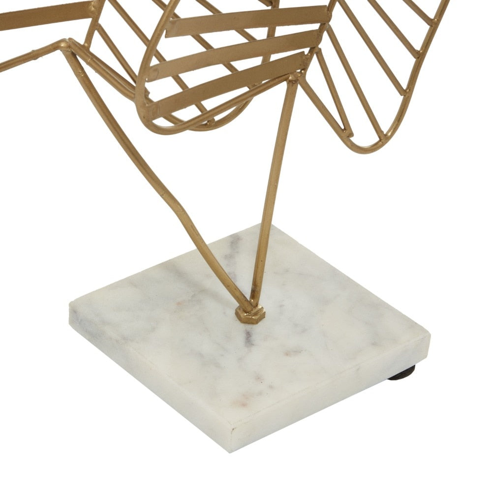 Iron Glam – décorations de table en feuille de fougère métallique dorée, 11 pouces de largeur x 17 pouces de hauteur, décoration de maison