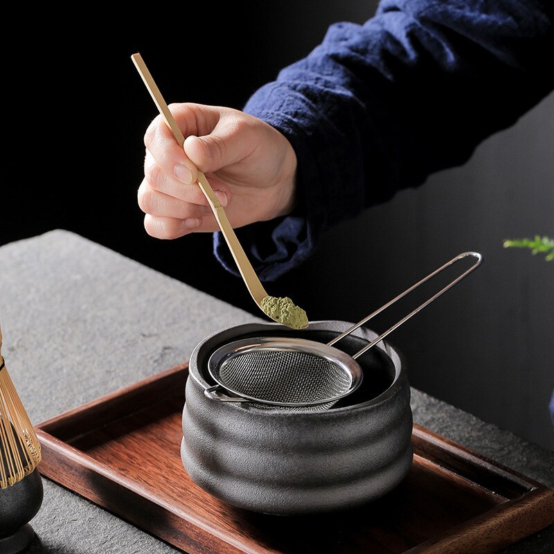 4-7 pcs/set handgemaakt huis Easy Clean Matcha Tea Set Tool Stand Stand Kit Bowl Bekeek Schepceremonie Traditionele Japanse accessorie