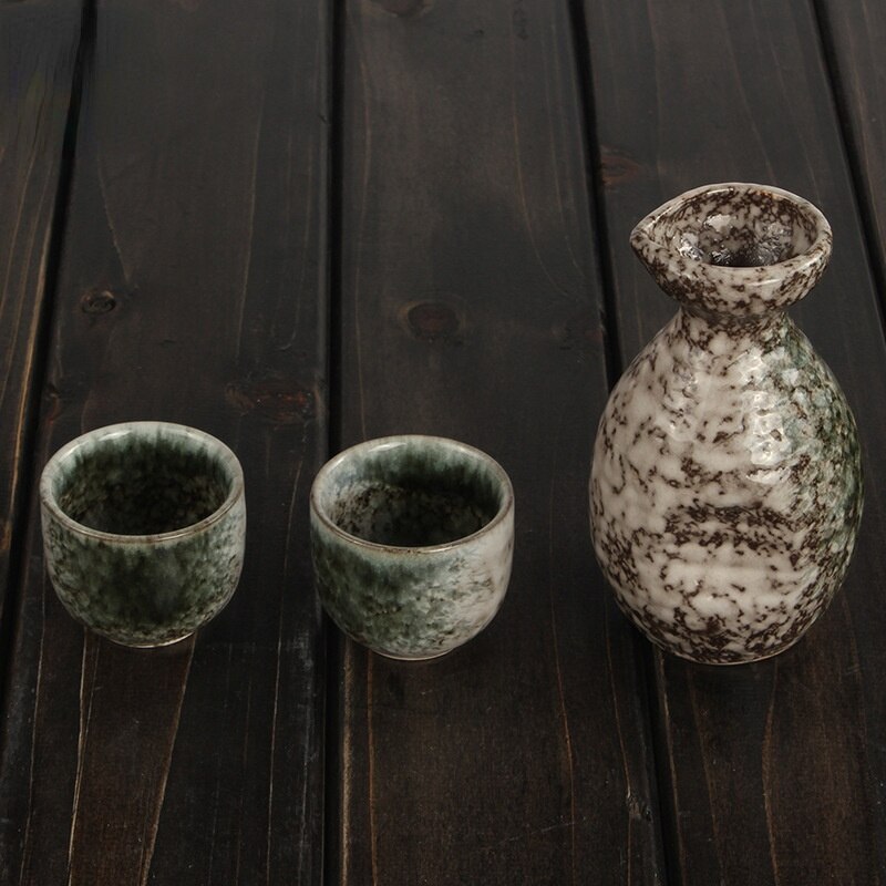 Japoński i koreański styl 200 ml imitacja marmurkowa okrągła brzuch Charakterystyka sake koloru koloru glazury ceramiczny mały zestaw do wina