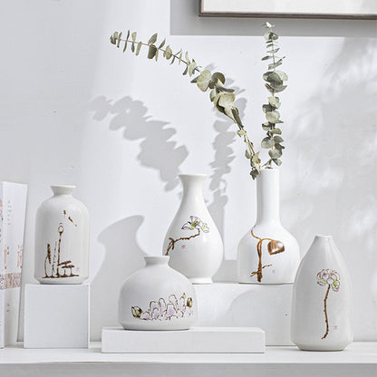 Керамическая ароматическая бутылка творческий дом мини -керамическая ваза украшения гидропонные цветы